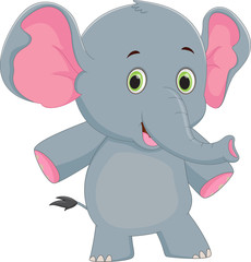 Wall Mural - Cute baby elephant cartoon