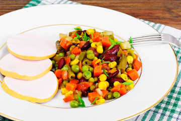 Mexican Mix of Vegetables. Tomatoes, Beans, Celery Root, Green B