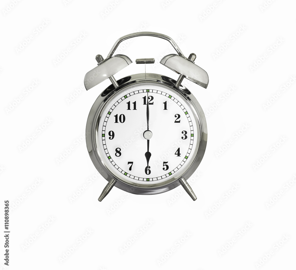 6 o clock Silver Alarm Clock Stock Photo Adobe Stock