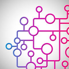 Leinwandbilder - Abstract background with circles and lines design elements.