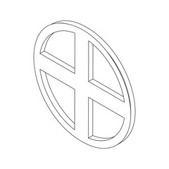 Poster - circular window, isometric 3d icon