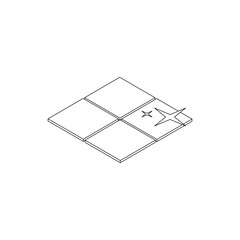 Poster - Clean tile icon, isometric 3d style