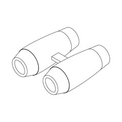 Poster - Binoculars icon, isometric 3d style