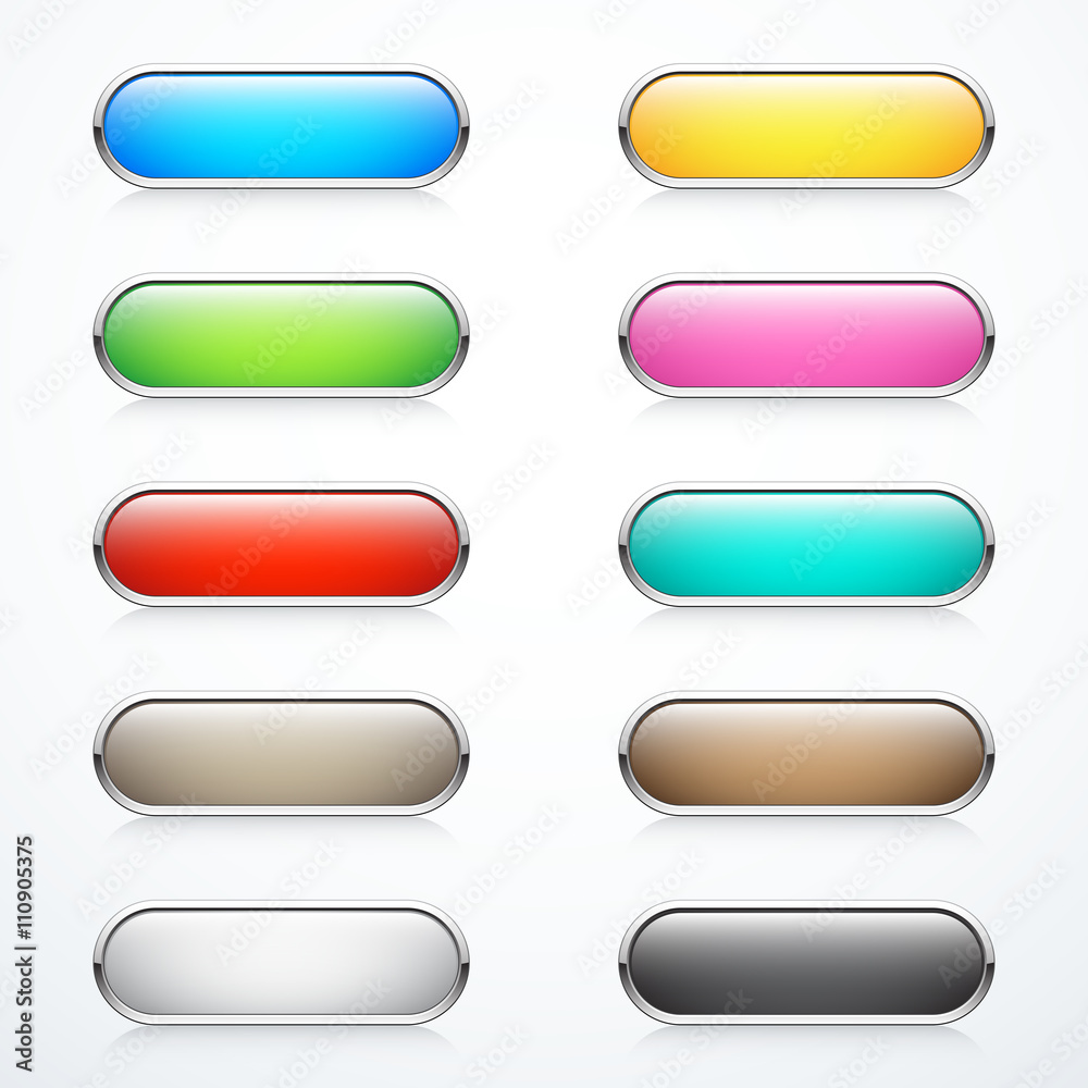 Set of rounded buttons