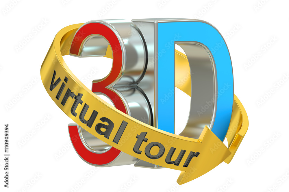 3D Virtual Tour concept. 3D rendering Stock Illustration | Adobe Stock