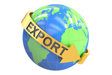 Poster - global export concept, 3d rendering