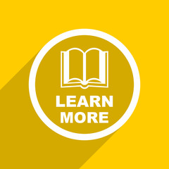 Fototapete - yellow flat design learn more modern web icon for mobile app and internet