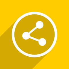 Poster - yellow flat design share modern web icon for mobile app and internet