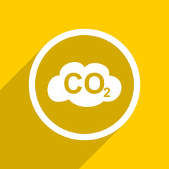 Poster - yellow flat design carbon dioxide modern web icon for mobile app and internet