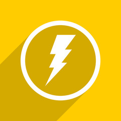 Poster - yellow flat design bolt modern web icon for mobile app and internet