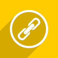 Canvas Print - yellow flat design link modern web icon for mobile app and internet