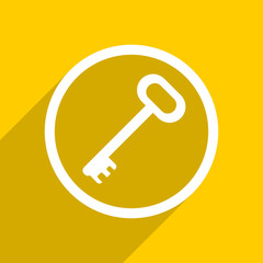 Poster - yellow flat design key modern web icon for mobile app and internet