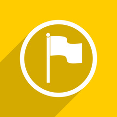 Sticker - yellow flat design flag modern web icon for mobile app and internet