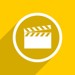 Poster - yellow flat design video modern web icon for mobile app and internet
