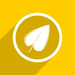 Poster - yellow flat design leaf modern web icon for mobile app and internet