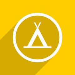 Poster - yellow flat design camp modern web icon for mobile app and internet