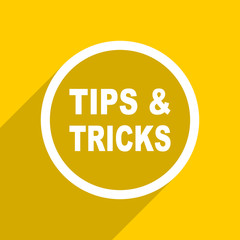 Poster - yellow flat design tips tricks modern web icon for mobile app and internet