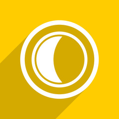 Poster - yellow flat design moon modern web icon for mobile app and internet