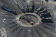 © Connect Images - Aerial view of trains on turntable, Port Melbourne, Melbourne, Victoria, Australia