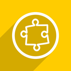 Poster - yellow flat design puzzle modern web icon for mobile app and internet