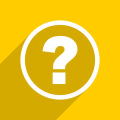 Poster - yellow flat design question mark modern web icon for mobile app and internet