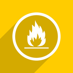 Poster - yellow flat design flame modern web icon for mobile app and internet