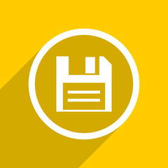 Poster - yellow flat design disk modern web icon for mobile app and internet