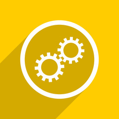 Aufkleber - yellow flat design gear modern web icon for mobile app and internet