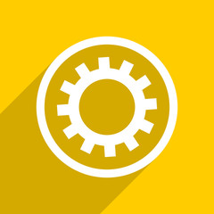 Aufkleber - yellow flat design gear modern web icon for mobile app and internet