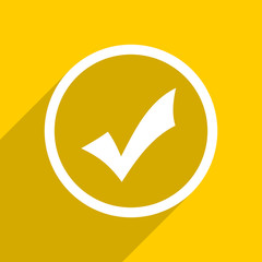 Fototapete - yellow flat design accept modern web icon for mobile app and internet