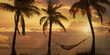 © Connect Images - Young woman reclining on hammock at sunset on Miami Beach, Florida, USA
