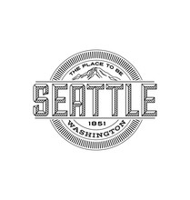 Seattle, Washington Linear Emblem Design For T Shirts And Stickers