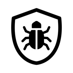 Antivirus protection / virus shield line art icon for apps and websites