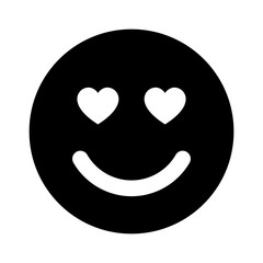 Wall Mural - Smiley face in love flat icon for apps and websites