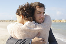 Young Couple Hugging Each Other On Beach, Tel Aviv, Israel