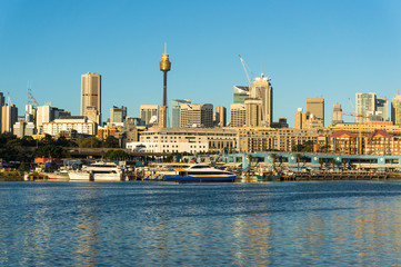 Sticker - City view with Sydney fish market