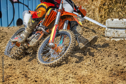 Cuadros en Lienzo Motocross, jinete, arar, por, barro