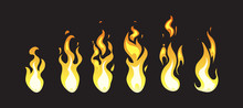Cartoon Comic Vector Fire Animation Frames For Computer Game. Fire Energ For Computer Design, Animation Fire Illustration