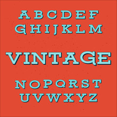 Fototapete - Retro Vintage Style Alphabet font