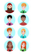 © veleri_kz - Set of vector flat icons of people of different sexes and races. Vector elements for infographics, avatars and your design