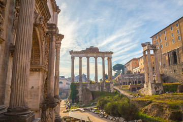 forum romanum in rom panorama