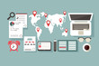 © sweet kiwi - World map. working space. statistics. location