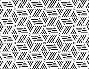 black and white geometry line seamless pattern. vector illustrat