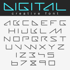 Wall Mural - Robot Futuristic font vector design future Letters Numbers