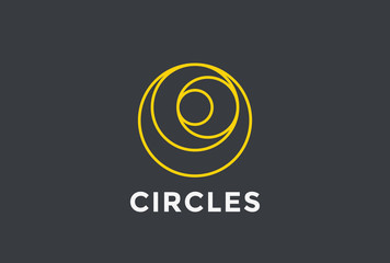 Poster - circles abstract logo design vector. business technology icon
