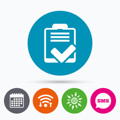 Poster - checklist sign icon. control list symbol.