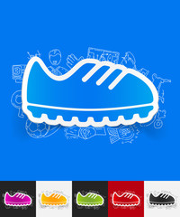 Canvas Print - sneakers paper sticker with hand drawn elements