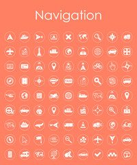 Sticker - Set of navigation simple icons