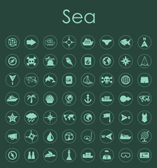 Sticker - Set of sea simple icons