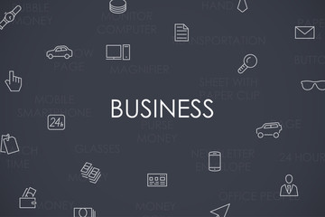 Poster - Business Thin Line Icons